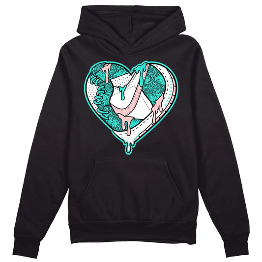 Green Snakeskin Dunk Low DopeSkill Hoodie Sweatshirt Heart Jordan Graphic - Black