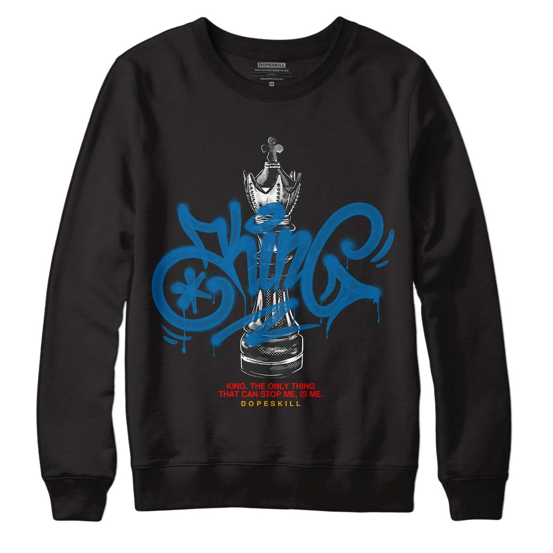 Jordan 4 Retro GS 'Messy Room' DopeSkill Sweatshirt King Chess Graphic Streetwear - Black