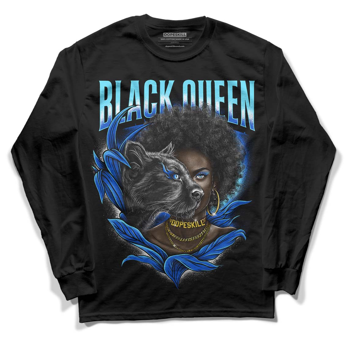 SB Dunk Argon DopeSkill Long Sleeve T-Shirt New Black Queen Graphic - Black 