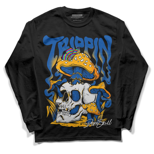 Dunk Blue Jay and University Gold DopeSkill Long Sleeve T-Shirt Trippin Graphic Streetwear - Black