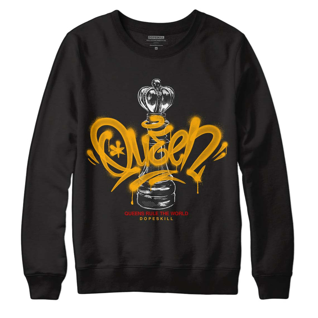 Jordan 7 Citrus DopeSkill Sweatshirt Queen Chess Graphic Streetwear - Black