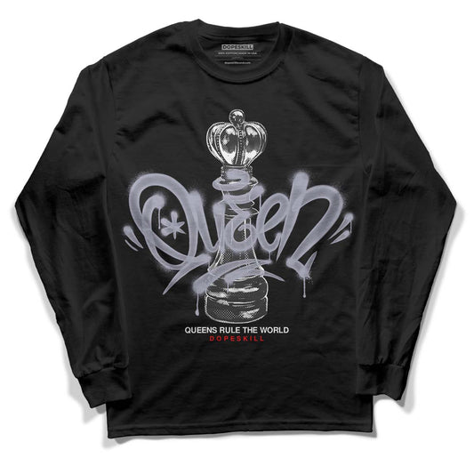 Jordan 13 Retro 'Black Flint' DopeSkill Long Sleeve T-Shirt Queen Chess Graphic Streetwear - Black