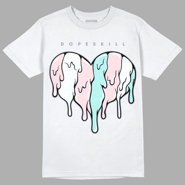 Jordan 5 Easter DopeSkill T-Shirt Slime Drip Heart Graphic - White 