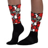 Drawn Skulls Sublimated Socks Match Fire Red 3s