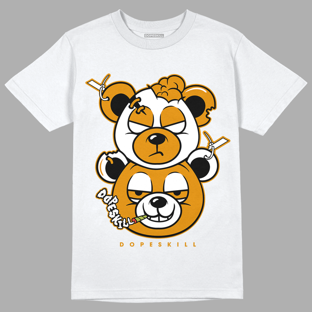 New Double Bear Unisex Shirt Match Jordan 1 Mid University Gold - White 