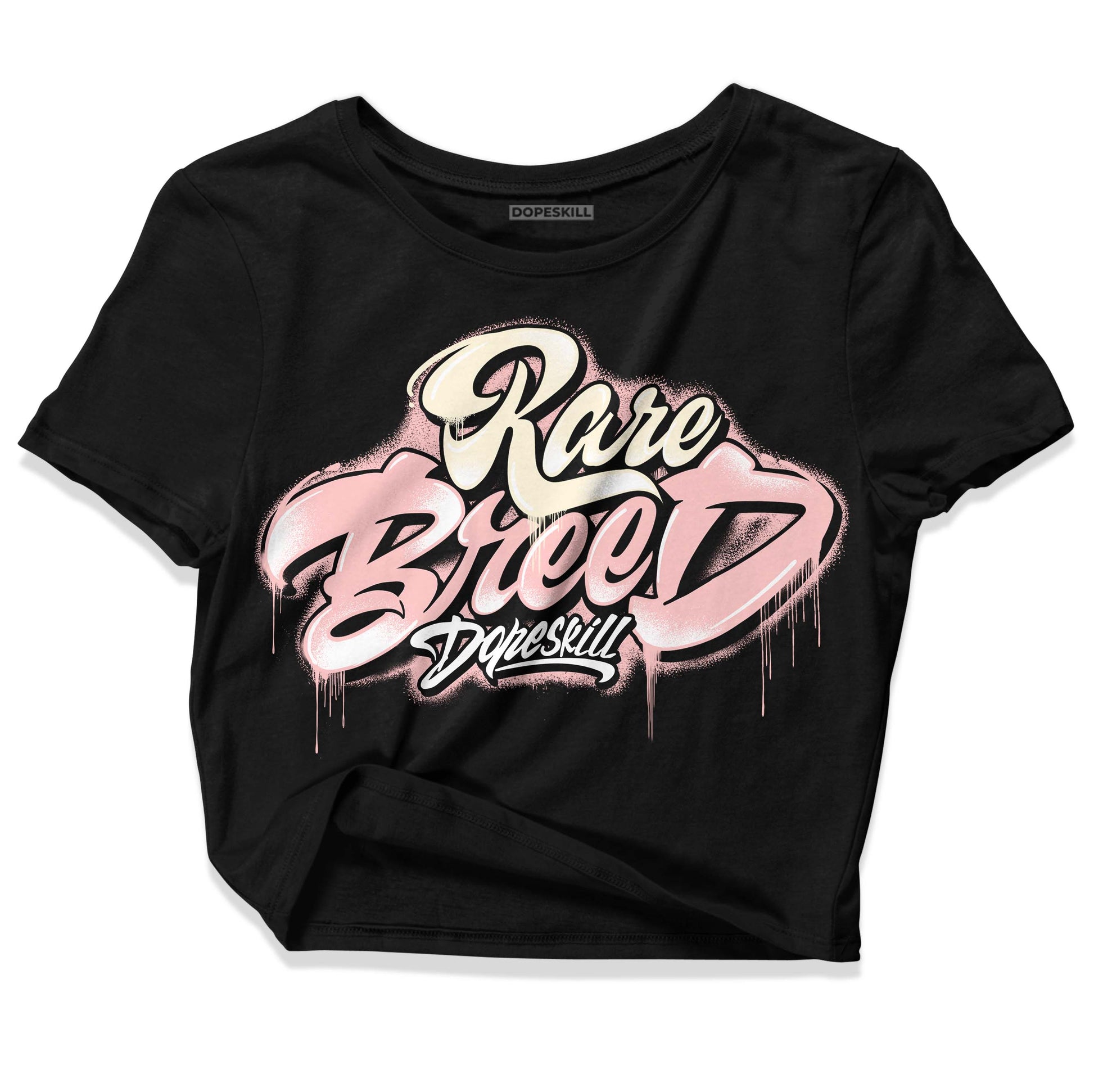 Jordan 1 High OG WMNS Washed Pink DopeSkill Women's Crop Top Rare Breed Type Graphic Streetwear - Black