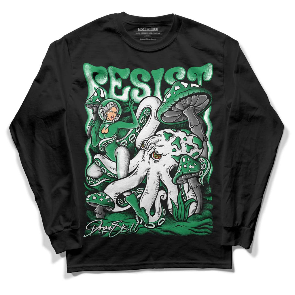 Jordan 6 Rings "Lucky Green" DopeSkill Long Sleeve T-Shirt Resist Graphic Streetwear - Black