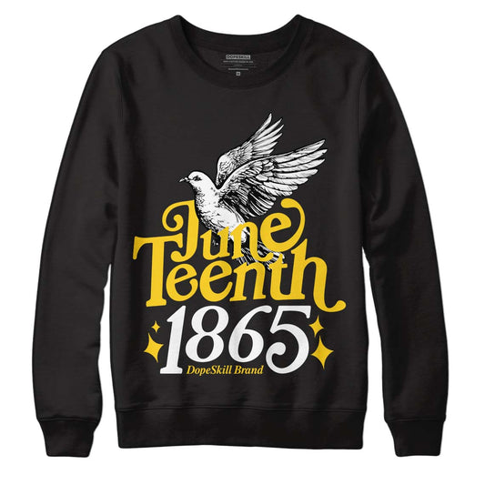 Jordan 4 Lightning DopeSkill Sweatshirt Juneteenth 1865 Graphic Streetwear - Black