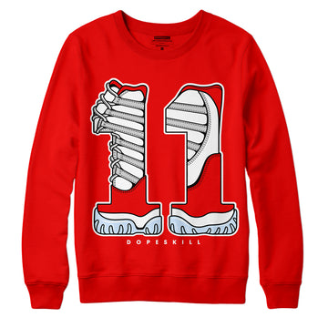 Cherry 11s DopeSkill Varsity Red Sweatshirt No.11 Graphic