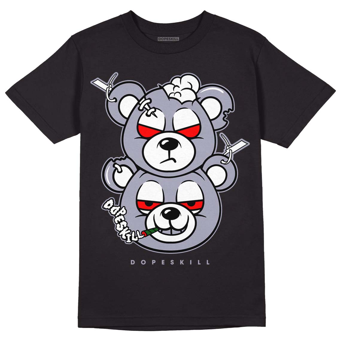 Jordan 13 Retro 'Black Flint' DopeSkill T-Shirt New Double Bear Graphic Streetwear - Black