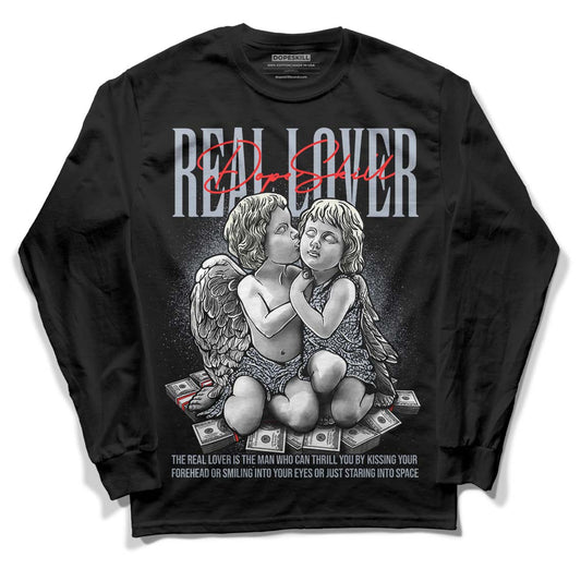 Jordan 3 Retro White Cement Reimagined DopeSkill Long Sleeve T-Shirt Real Lover Graphic Streetwear - Black