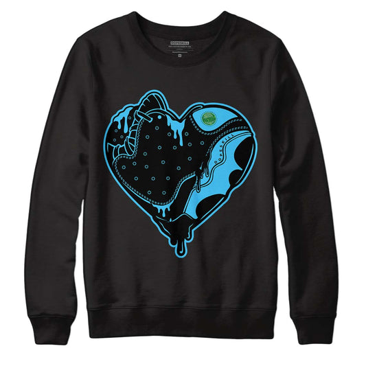 University Blue 13s DopeSkill Sweatshirt Heart Jordan 13 Graphic - Black 