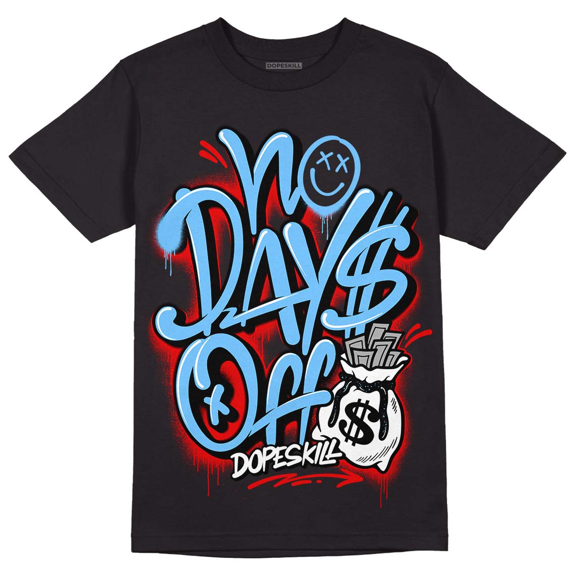 Travis Scott x Jordan 4 Retro 'Cactus Jack' DopeSkill T-Shirt No Days Off Graphic Streetwear - Black 