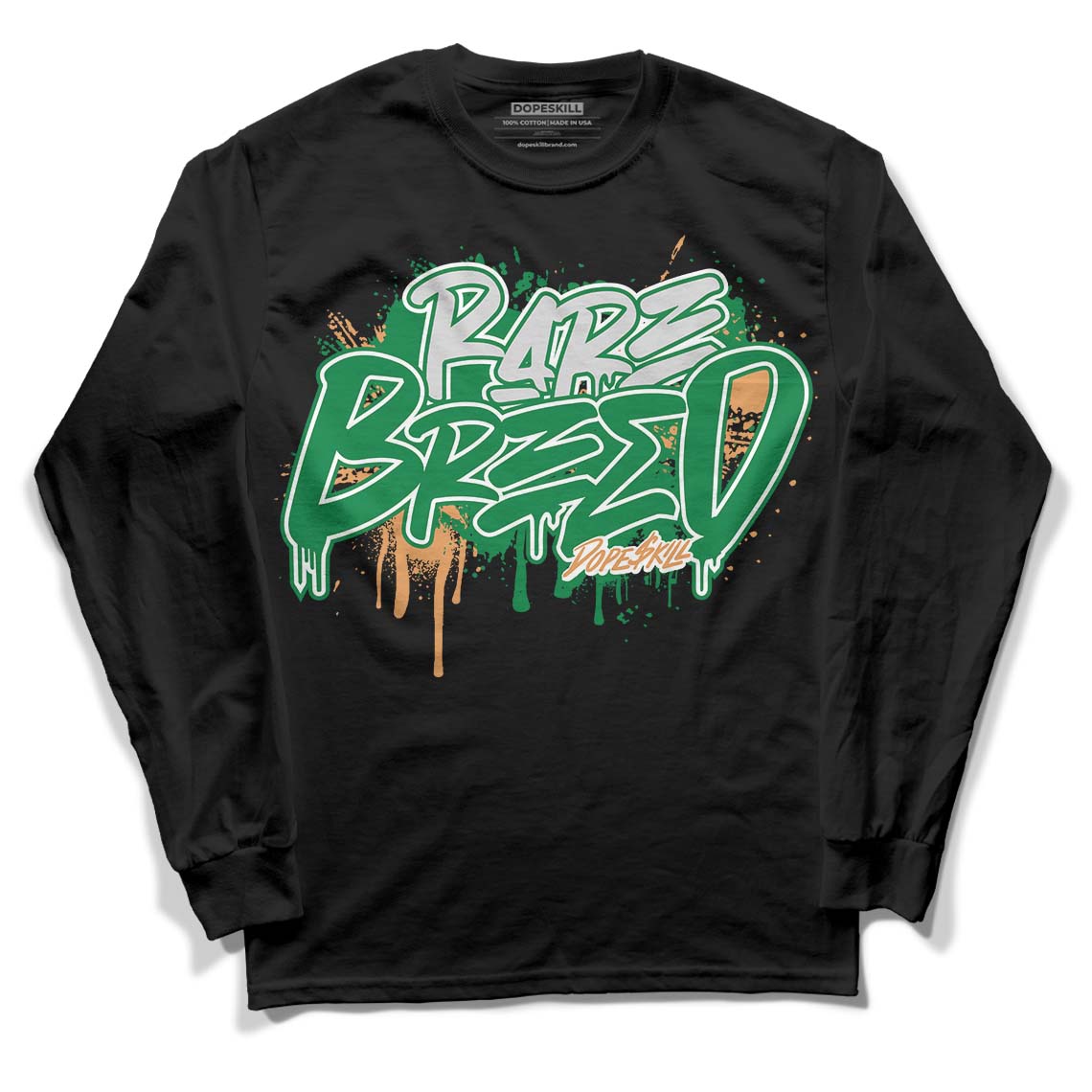 Nike SB x Jordan 4 “Pine Green” DopeSkill Long Sleeve T-Shirt Rare Breed Graphic Streetwear - Black