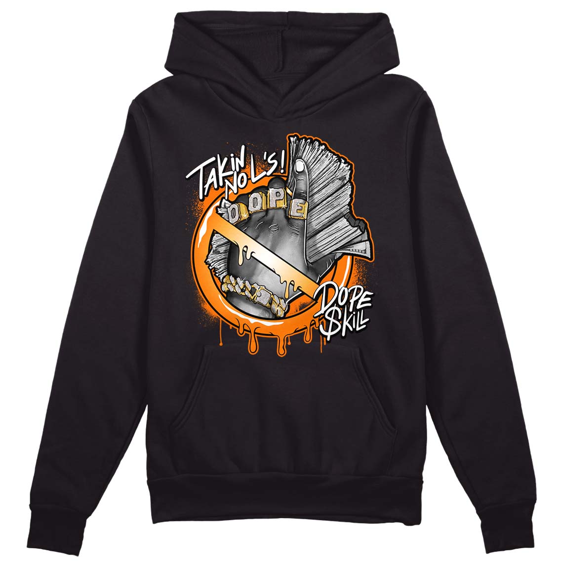 Wmns Dunk Low 'Magma Orange DopeSkill Hoodie Sweatshirt Takin No L's Graphic Streetwear - Black