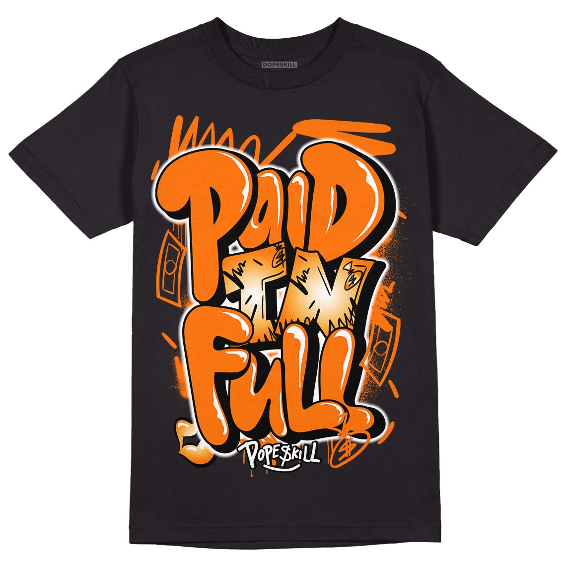 Wmns Dunk Low 'Magma Orange DopeSkill T-Shirt New Paid In Full Graphic Streetwear - Black