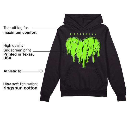 Neon Green Collection DopeSkill Hoodie Sweatshirt Slime Drip Heart Graphic