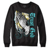 Aqua 5s DopeSkill Sweatshirt Trust God Graphic - Black 