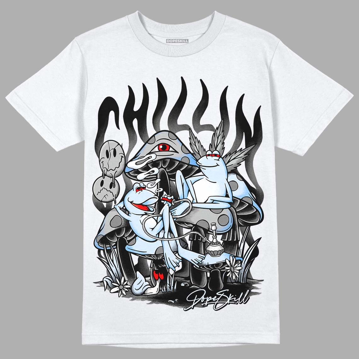 Black Metallic Chrome 6s DopeSkill T-Shirt Chillin Graphic - White