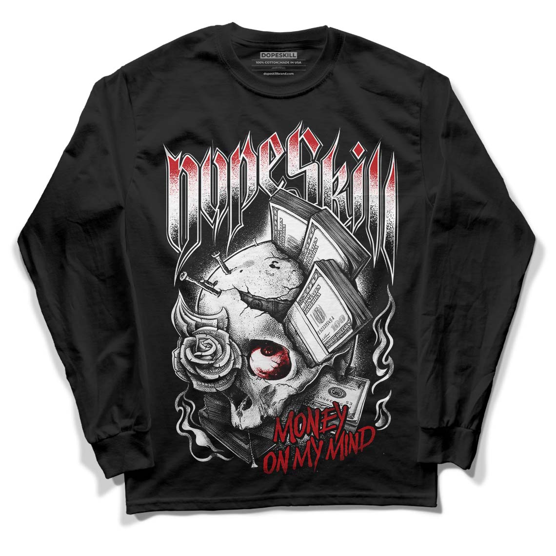 Jordan 13 Retro Playoffs DopeSkill Long Sleeve T-Shirt Money On My Mind Graphic Streetwear - Black