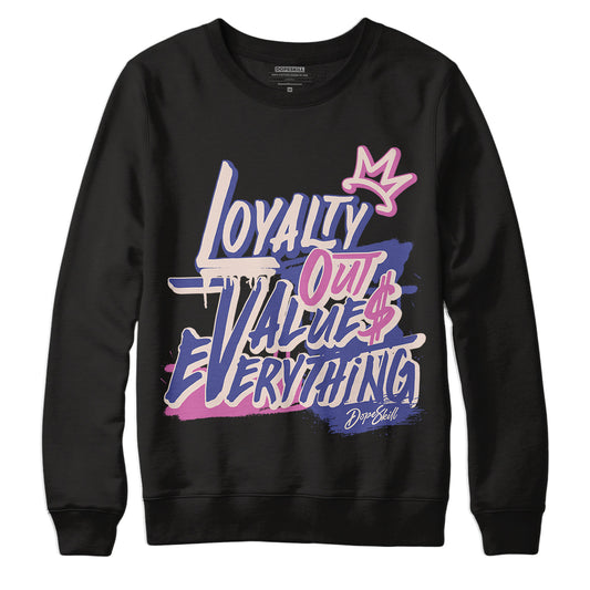 Jordan 7 SE Sapphire DopeSkill Sweatshirt LOVE Graphic - Black