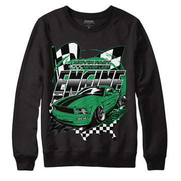 Jordan 1 Low Lucky Green DopeSkill Sweatshirt ENGINE Tshirt Graphic Streetwear - Black