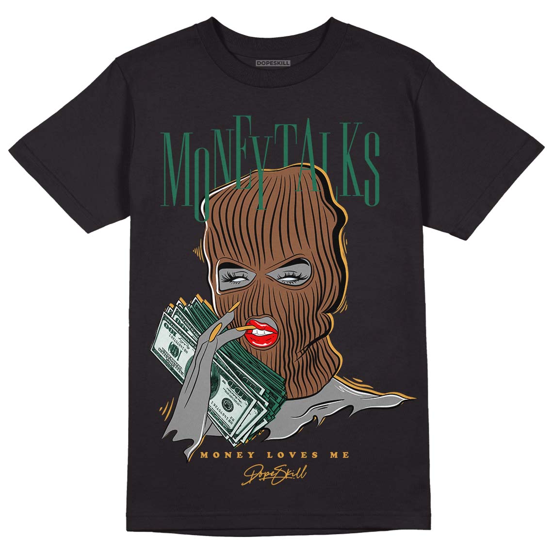 Safari Dunk Low DopeSkill T-Shirt Money Talks Graphic - Black