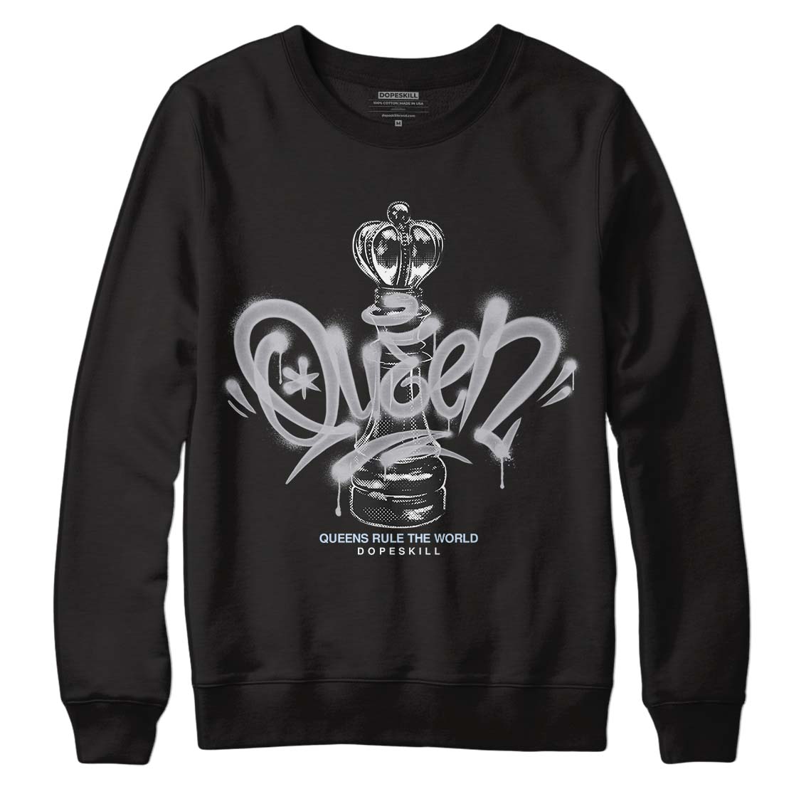 Jordan 11 Retro Low Cement Grey DopeSkill Sweatshirt Queen Chess Graphic Streetwear - Black