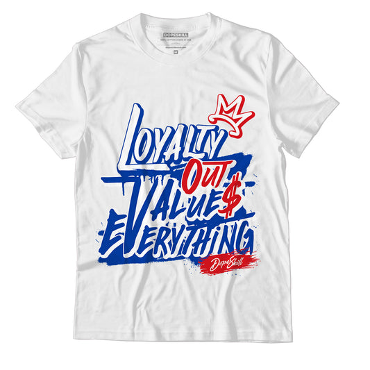 Question Mid Blue Toe DopeSkill T-Shirt LOVE Graphic - White 