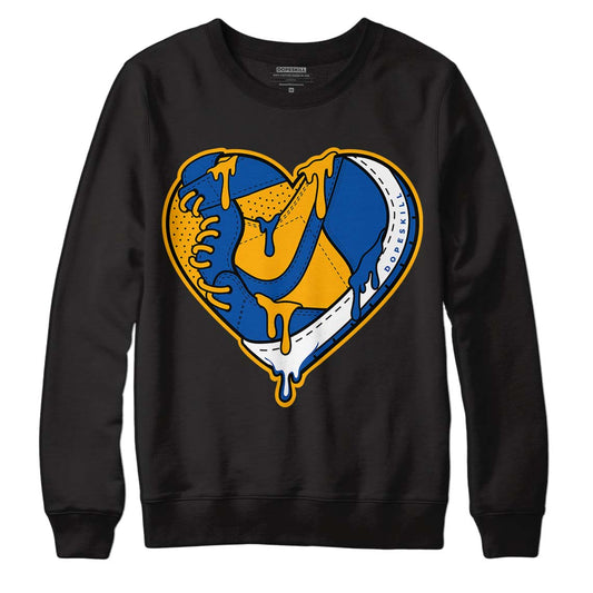 Dunk Blue Jay and University Gold DopeSkill Sweatshirt Heart Jordan Graphic Streetwear - Black