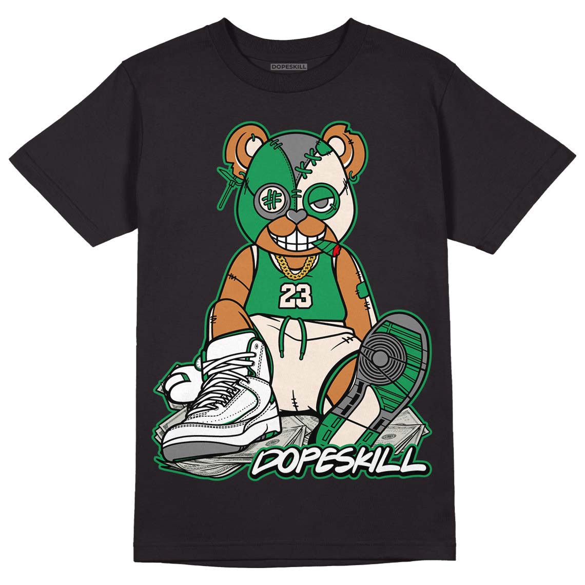 Jordan 2 Retro Lucky Green DopeSkill T-Shirt Greatest Graphic Streetwear - Black