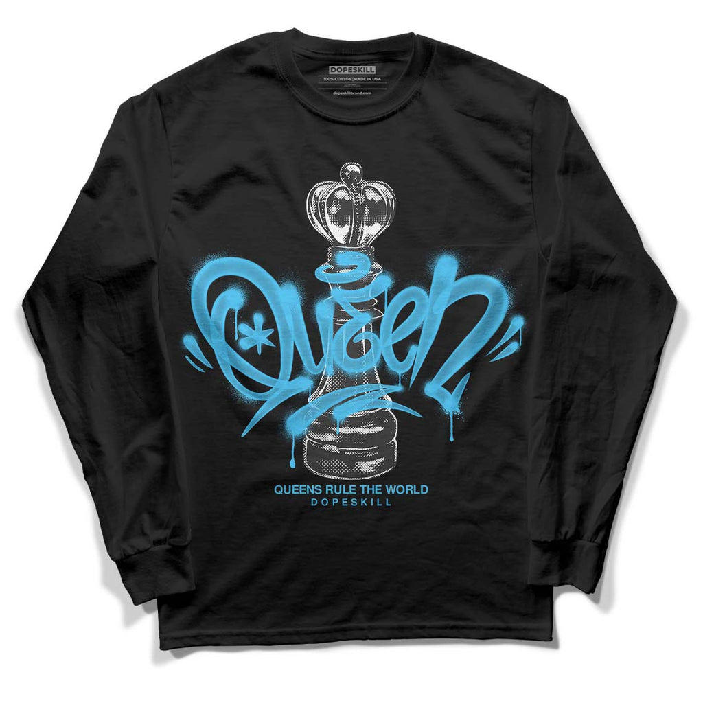 Jordan 13 Retro University Blue DopeSkill Long Sleeve T-Shirt Queen Chess Graphic Streetwear - Black