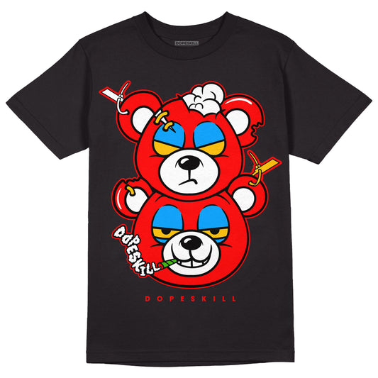 Fruity Pebbles Dunks DopeSkill T-Shirt New Double Bear Graphic - Black