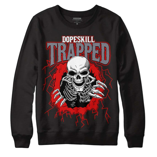 Gym Red 9s DopeSkill Sweatshirt Trapped Halloween Graphic - Black