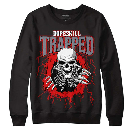 Gym Red 9s DopeSkill Sweatshirt Trapped Halloween Graphic - Black