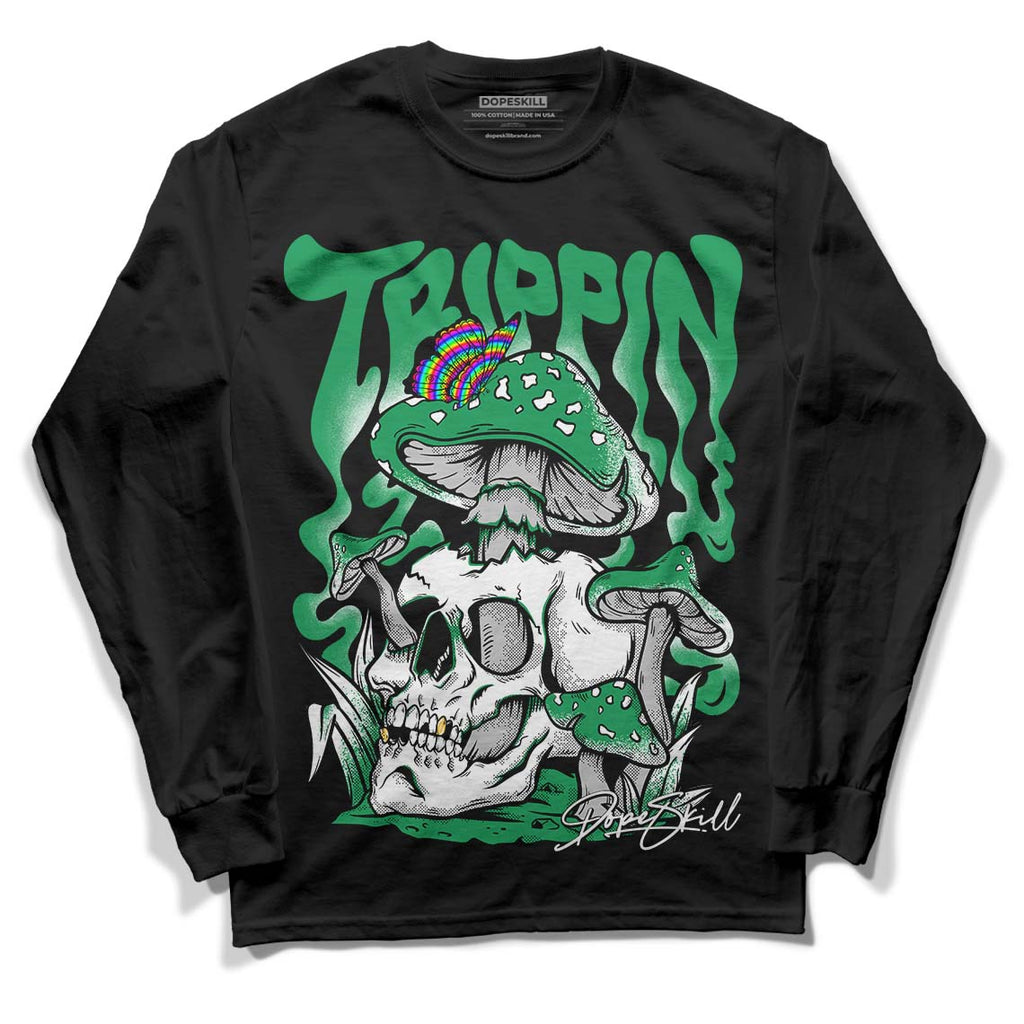 Jordan 6 Rings "Lucky Green" DopeSkill Long Sleeve T-Shirt Trippin Graphic Streetwear - Black