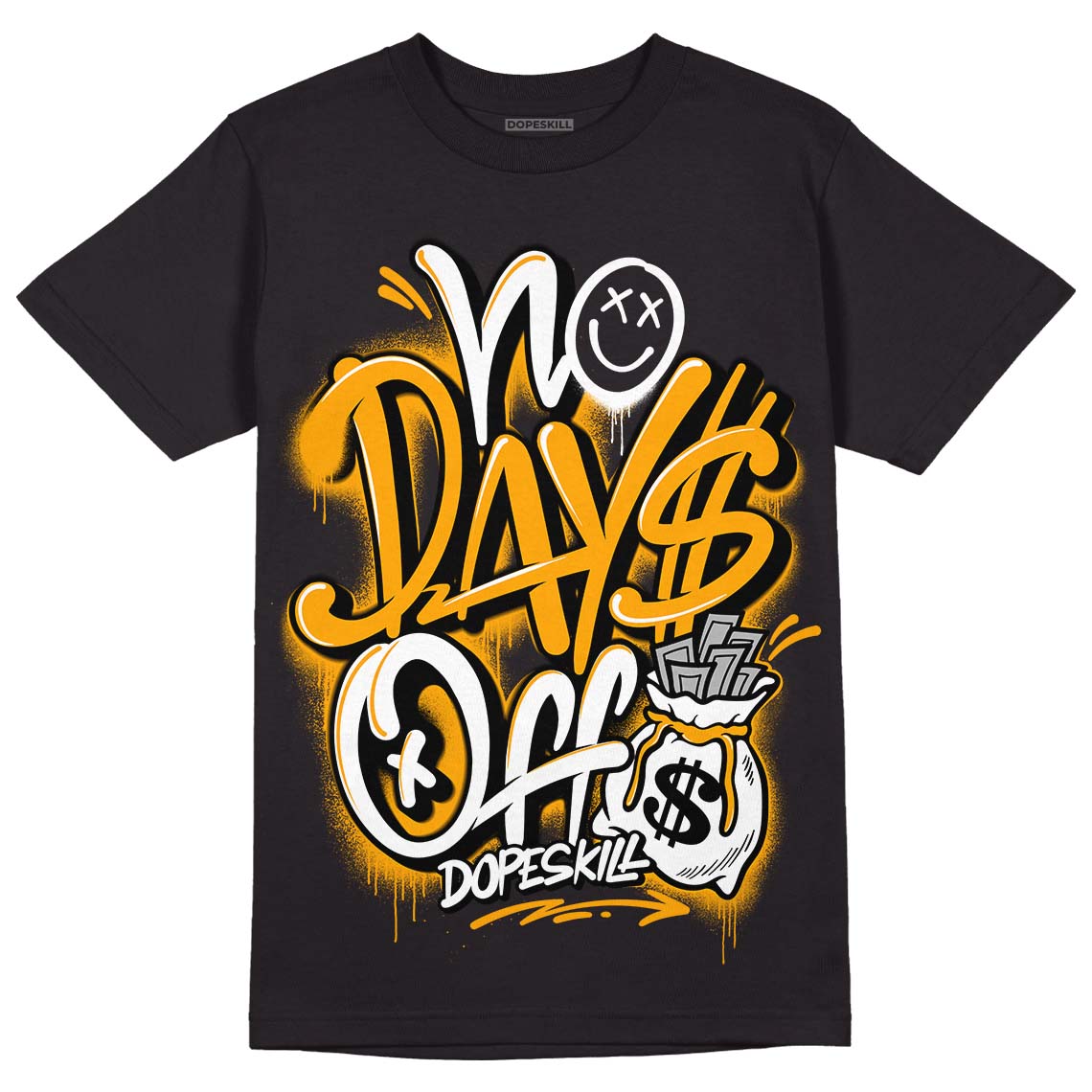 Black Taxi 12s DopeSkill T-Shirt No Days Off Graphic - Black 