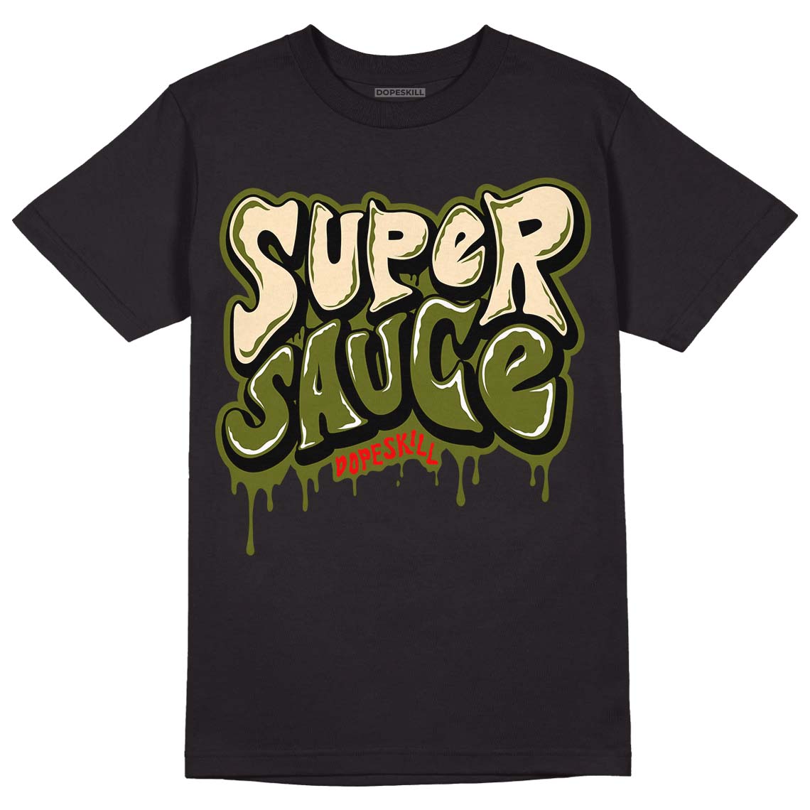 Travis Scott x Jordan 1 Low OG “Olive” DopeSkill T-Shirt Super Sauce Graphic Streetwear - Black