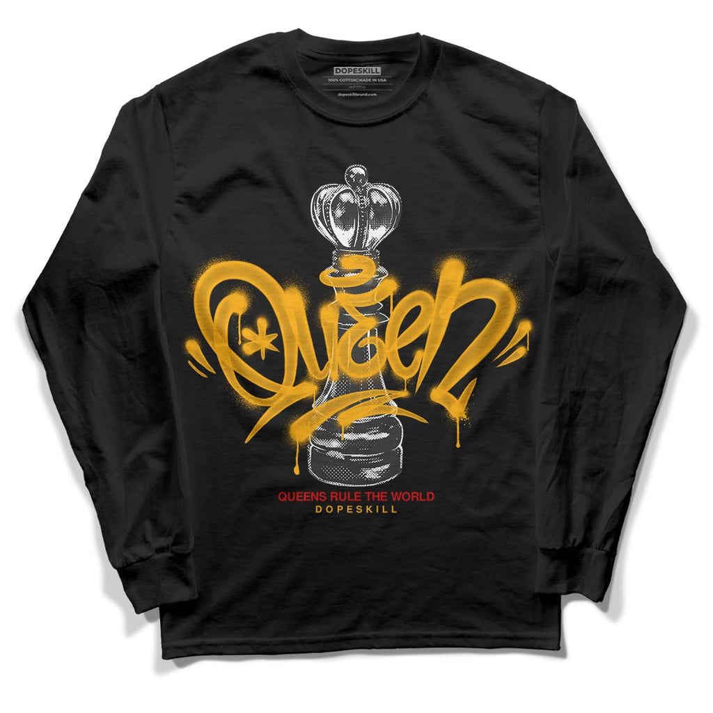Jordan 7 Citrus DopeSkill Long Sleeve T-Shirt Queen Chess Graphic Streetwear - Black