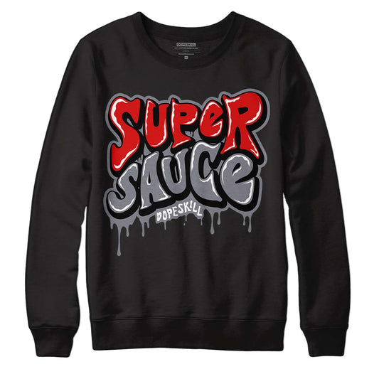 Fire Red 9s DopeSkill Sweatshirt Super Sauce Graphic - Black 