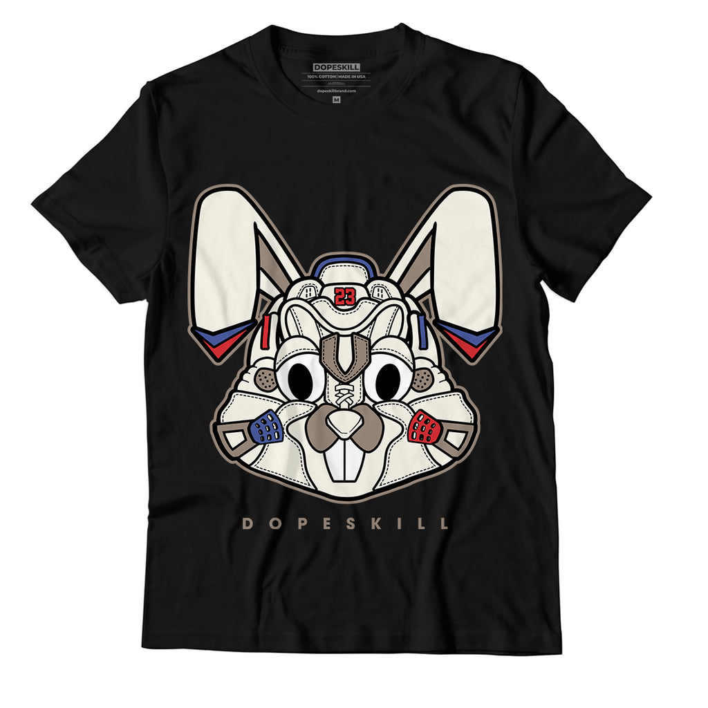 Jordan 4 Sail Canvas DopeSkill T-Shirt Sneaker Rabbit Graphic - Black 