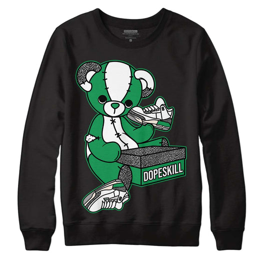 Jordan 3 WMNS “Lucky Green” DopeSkill Sweatshirt Sneakerhead BEAR Graphic Streetwear - Black