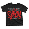 Fire Red 3s DopeSkill Toddler Kids T-shirt Queen Graphic - Black