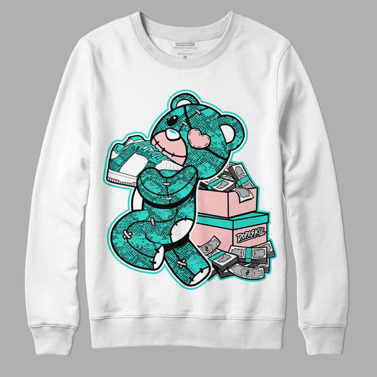 Green Snakeskin Dunk Low DopeSkill Sweatshirt Bear Steals Sneaker Graphic - White