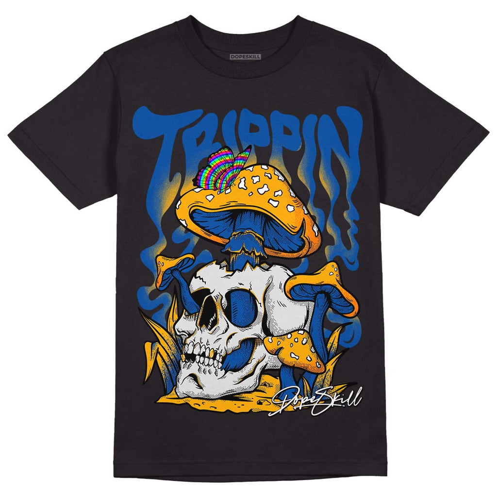 Dunk Blue Jay and University Gold DopeSkill T-Shirt Trippin Graphic Streetwear - Black