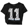 Jordan 11 Retro Low Cement Grey DopeSkill Women's Crop Top No.11 Graphic Streetwear - Black