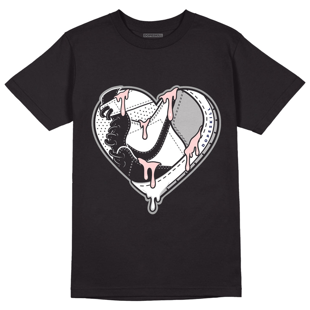 Jordan 1 Retro High OG Stage Haze DopeSkill T-Shirt Heart Jordan 1 Graphic - Black