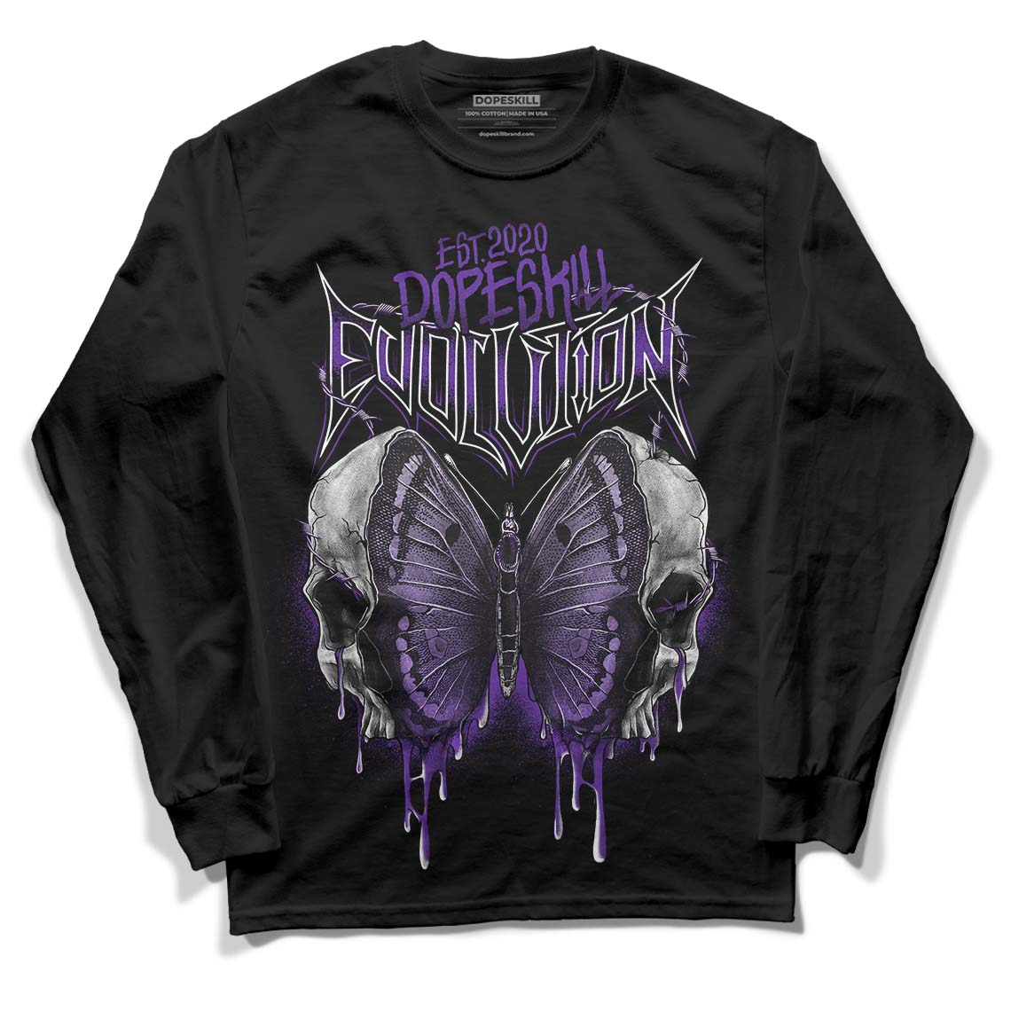 PURPLE Collection DopeSkill Long Sleeve T-Shirt DopeSkill Evolution Graphic - Black