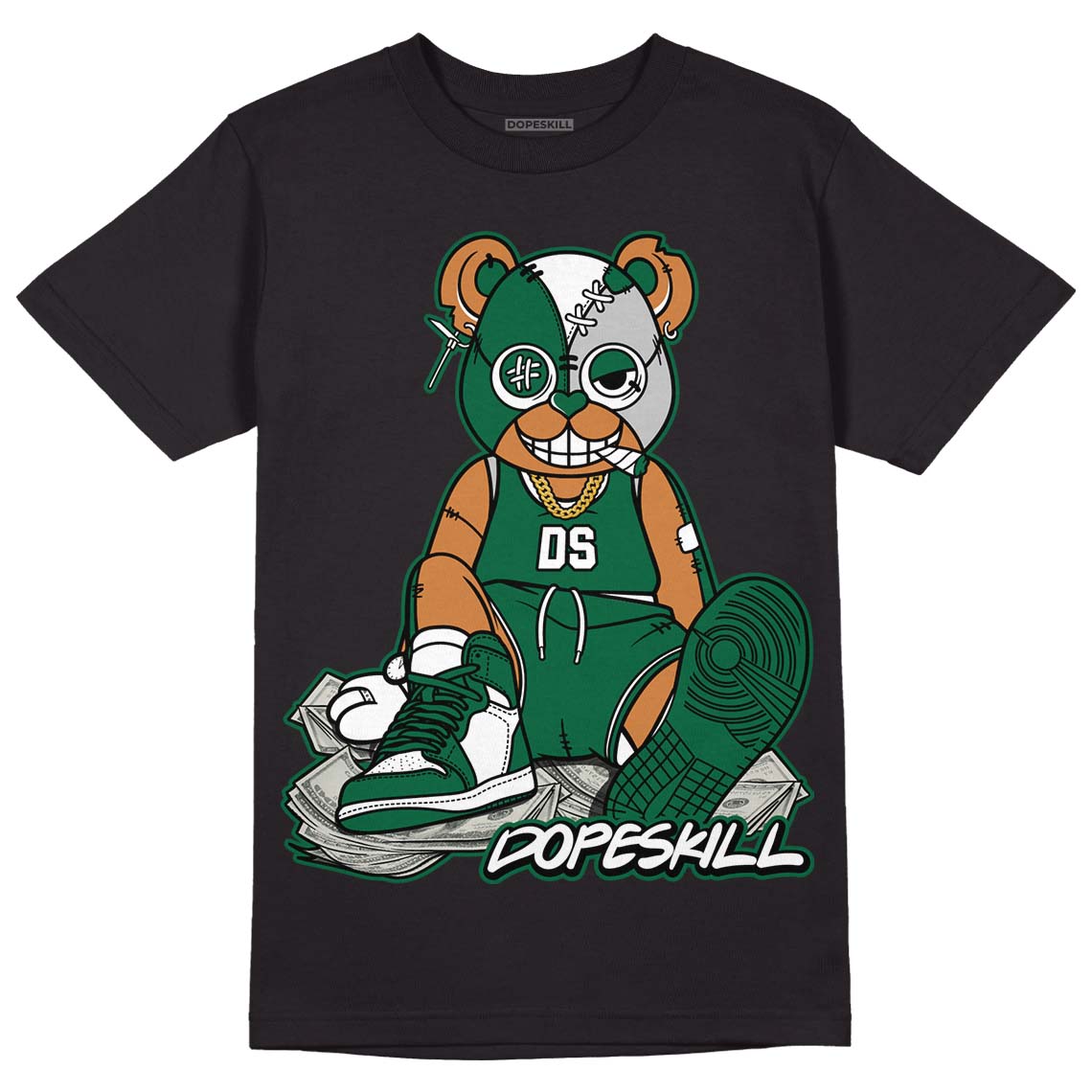 Gorge Green 1s DopeSkill T-Shirt Greatest Graphic - Black 