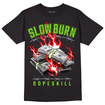 Neon Green Collection DopeSkill T-Shirt Slow Burn Graphic - Black